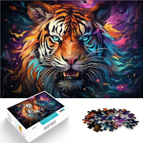 1000-teiliges Puzzle für Erwachsene bizarres buntes Tiger-Quizspiel 50 x 75 cm Künstlersammlung bildende Kunst für Teenager ab 14 Jahren 1000-teiliges Puzzle für Erwachsene bizarres buntes Tiger-Quizspiel 50 x 75 cm Künstlersammlung bildende Kunst für Teenager ab 14 Jahren von DLBHSG
