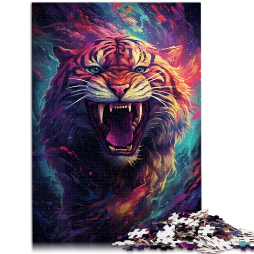 1000-teiliges Puzzle für Erwachsene böser Tiger anspruchsvolles Spiel 50 x 75 cm anspruchsvolles Spiel und Familienspiel für 14-Jährige von DLBHSG