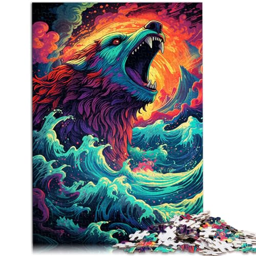 1000-teiliges Puzzle für Erwachsene bunter Wolf pädagogisches Spielzeug zum Stressabbau 26 x 38 cm ganze Familie von DLBHSG
