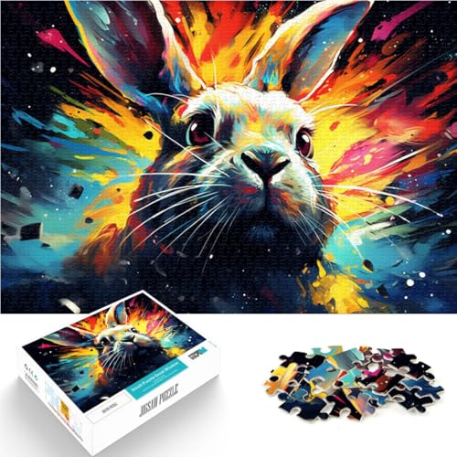 1000-teiliges Puzzle für Erwachsene buntes Kaninchenmuster 50 x 75 cm zum Stressabbau schwierige Herausforderung für Kinder ab 14 Jahren 1000-teiliges Puzzle für Erwachsene buntes Kaninchenmuster 50 x 75 cm zum Stressabbau schwierige Herausforderung für Kinder ab 14 Jahren von DLBHSG