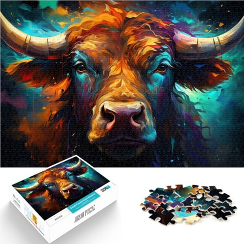 1000-teiliges Puzzle für Erwachsene buntes Kuhgemälde Lernspiel Herausforderungsspielzeug 26 x 38 cm tolles Geschenk für die ganze Familie 1000-teiliges Puzzle für Erwachsene buntes Kuhgemälde Lernspiel Herausforderungsspielzeug 26 x 38 cm tolles Geschenk für die ganze Familie von DLBHSG