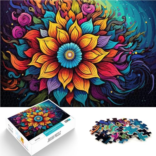 1000-teiliges Puzzle für Erwachsene buntes Sonnenblumen-Puzzle – anspruchsvolles Spiel 50 x 75 cm Lernspiel für Geburtstag Weihnachten von DLBHSG