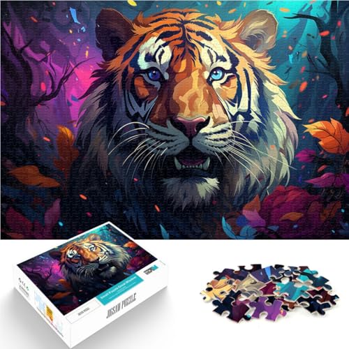 1000-teiliges Puzzle für Erwachsene buntes süßes Tiger-Puzzle Wanddekoration 50 x 75 cm Künstlersammlung bildende Kunst 1000-teiliges Puzzle für Erwachsene buntes süßes Tiger-Puzzle Wanddekoration 50 x 75 cm Künstlersammlung bildende Kunst von DLBHSG