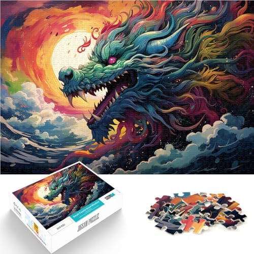 1000-teiliges Puzzle für Erwachsene chinesischer Drache galoppierendes Meerespuzzle Wanddekoration 50 x 75 cm Stressabbau schwierige Herausforderung 1000-teiliges Puzzle für Erwachsene chinesischer Drache galoppierendes Meerespuzzle Wanddekoration 50 x 75 cm Stressabbau schwierige Herausforderung von DLBHSG