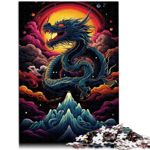 1000-teiliges Puzzle für Erwachsene chinesischer Drache über Regenbogen Denksportaufgabe 26 x 38 cm anspruchsvolles Spiel und Familienspiel von DLBHSG