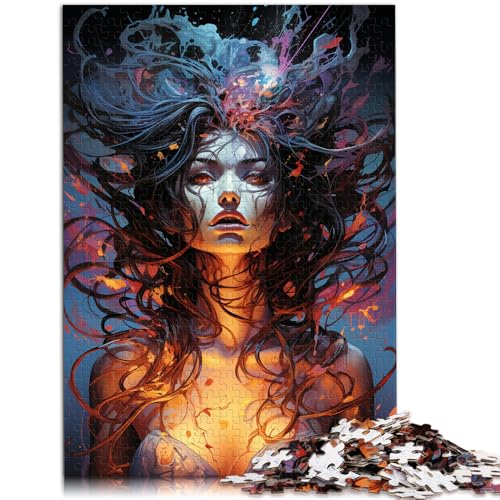 1000-teiliges Puzzle für Erwachsene dunkle Mädchen Spielzeug Lernspiele Stressabbau 50 x 75 cm mit passendem Poster und Quizblatt von DLBHSG