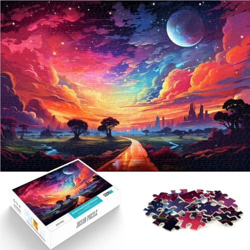 1000-teiliges Puzzle für Erwachsene farbenfrohe Fantasielandschaft anspruchsvolles Spiel 26 x 38 cm anspruchsvolles Spiel und Familienspiel von DLBHSG