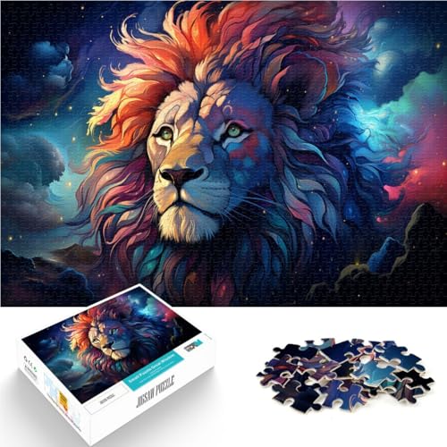 1000-teiliges Puzzle für Erwachsene farbenfrohe Löwenkunst dekomprimierendes intellektuelles Lernspielzeug 26 x 38 cm geeignet als Schreibtischdekoration 1000-teiliges Puzzle für Erwachsene farbenfrohe Löwenkunst dekomprimierendes intellektuelles Lernspielzeug 26 x 38 cm geeignet als Schreibtischdekoration von DLBHSG