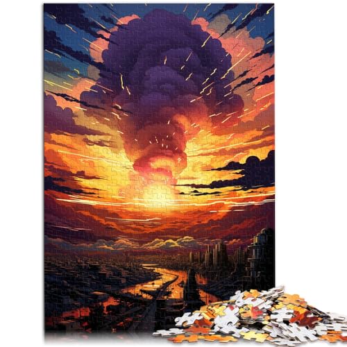 1000-teiliges Puzzle für Erwachsene farbenfrohe Sonnenuntergangsstadt Familienunterhaltungsspielzeug 50 x 75 cm geeignet als Schreibtischdekoration von DLBHSG