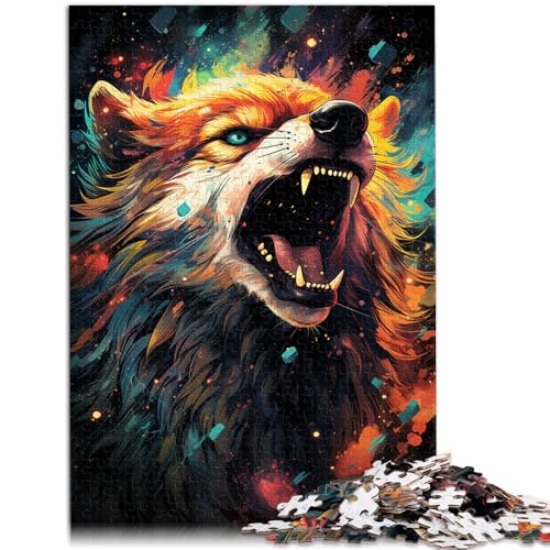 1000-teiliges Puzzle für Erwachsene farbenfroher Fantasy-Wolf Spielzeug Denkspiel 50 x 75 cm Stressabbau Urlaub zu Hause Zeit totschlagen von DLBHSG