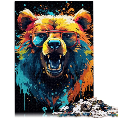 1000-teiliges Puzzle für Erwachsene farbenfroher Kunstbär Spielzeug Denkspiel 26 x 38 cm ganze Familie ab 14 Jahren von DLBHSG