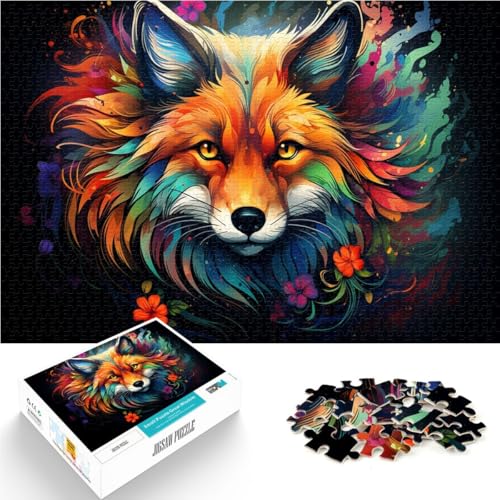 1000-teiliges Puzzle für Erwachsene farbenfroher Neonfuchs Quizspiel 50 x 75 cm Künstlersammlung bildende Kunst für Teenager ab 14 Jahren von DLBHSG