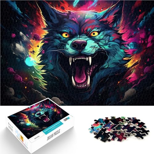 1000-teiliges Puzzle für Erwachsene farbenfroher Sternenwolf Entspannungsspiele 26 x 38 cm ganze Familie ab 14 Jahren von DLBHSG