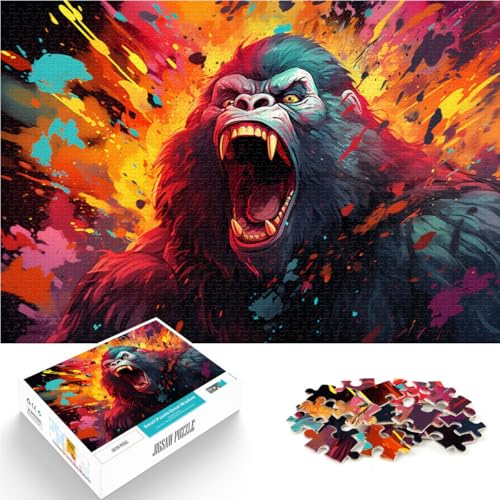 1000-teiliges Puzzle für Erwachsene farbenfroher wütender Orang-Utan Entspannungsspiele 26 x 38 cm anspruchsvolles Spiel und Familienspiel für Teenager ab 14 Jahren 1000-teiliges Puzzle für Erwachsene farbenfroher wütender Orang-Utan Entspannungsspiele 26 x 38 cm anspruchsvolles Spiel und Familienspiel für Teenager ab 14 Jahren von DLBHSG