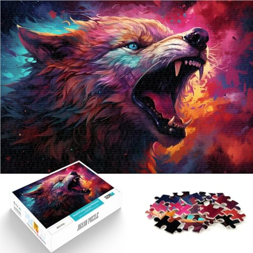 1000-teiliges Puzzle für Erwachsene farbenfrohes Fantasy-Wolf-Quizspiel 26 x 38 cm mit passendem Poster und Quizblatt für Kinder ab 14 Jahren 1000-teiliges Puzzle für Erwachsene farbenfrohes Fantasy-Wolf-Quizspiel 26 x 38 cm mit passendem Poster und Quizblatt für Kinder ab 14 Jahren von DLBHSG