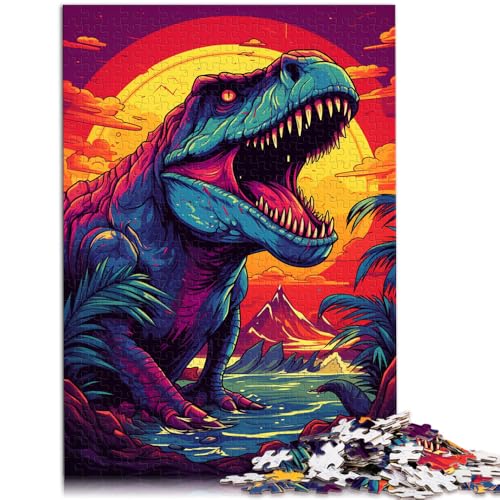 1000-teiliges Puzzle für Erwachsene farbenfrohes Tyrannosaurus Rex-Lernspielzeug 50 x 75 cm anspruchsvolles Spiel und Familienspiel von DLBHSG
