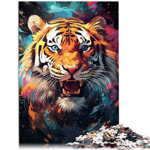 1000-teiliges Puzzle für Erwachsene farbenfrohes künstlerisches Tiger-Quizspiel 26 x 38 cm Stressabbau Urlaub zu Hause Zeitvertreib für Teenager ab 14 Jahren von DLBHSG
