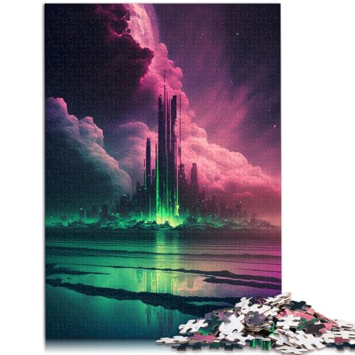 1000-teiliges Puzzle für Erwachsene futuristisches Städtebau-Quizspiel 50 x 75 cm tolles Geschenk für die ganze Familie für 14-Jährige von DLBHSG