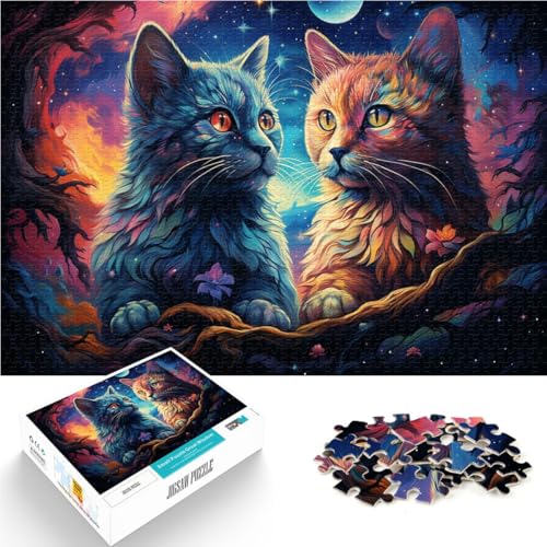 1000-teiliges Puzzle für Erwachsene geheimnisvolles farbenfrohes Höllenkatzen-Puzzle – anspruchsvolles Spiel 50 x 75 cm anspruchsvolles Spiel und Familienspiel von DLBHSG