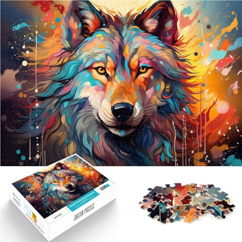 1000-teiliges Puzzle für Erwachsene hübscher Wolf Quizspiel 50 x 75 cm Herausforderung der Gehirnintelligenz süchtig machendes Spielzeug für 14-Jährige von DLBHSG