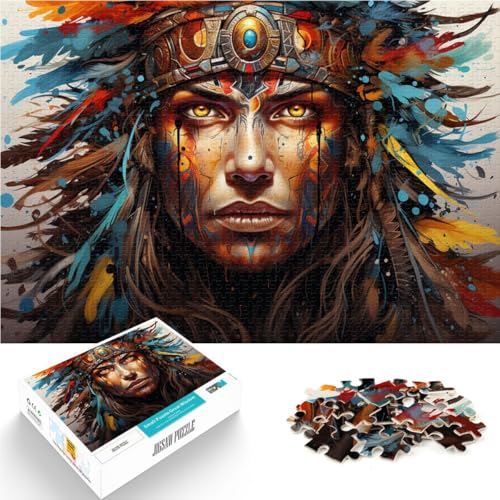 1000-teiliges Puzzle für Erwachsene indischer Krieger Lernspielzeug 50 x 75 cm geeignet als Schreibtischdekoration für Teenager ab 14 Jahren von DLBHSG