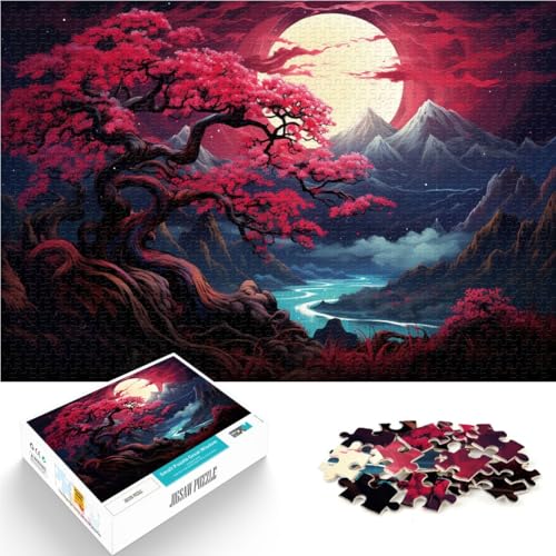 1000-teiliges Puzzle für Erwachsene japanische Kirschblüten-Puzzle – anspruchsvolles Spiel 50 x 75 cm Lernspiel für Geburtstag Weihnachten von DLBHSG