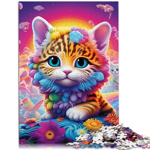 1000-teiliges Puzzle für Erwachsene magische Kunstkatze pädagogisches Spielzeug zum Stressabbau 26 x 38 cm Lernspiel für Geburtstag Weihnachten von DLBHSG