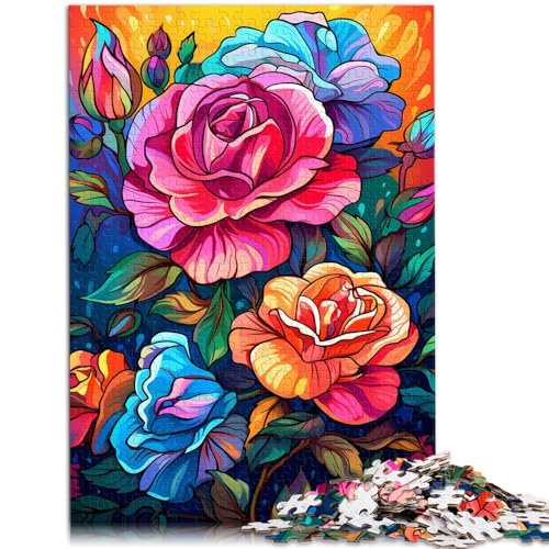 1000-teiliges Puzzle für Erwachsene mit Rosen entspannendes intellektuelles Lernspielzeug 26 x 38 cm tolles Geschenk für die ganze Familie von DLBHSG
