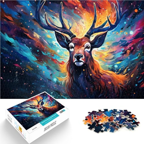 1000-teiliges Puzzle für Erwachsene mit Sternenhimmel und Elch Spielzeug Denkspiel 26 x 38 cm ganze Familie für Teenager ab 14 Jahren von DLBHSG