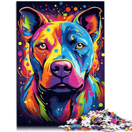 1000-teiliges Puzzle für Erwachsene mit einem schönen Pitbull-Hund Lernspielzeug 50 x 75 cm fördert die Liebe zwischen Paaren von DLBHSG