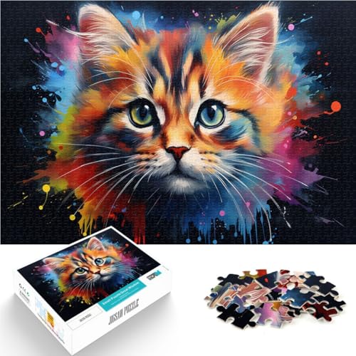 1000-teiliges Puzzle für Erwachsene psychedelische Babykatze Lernspielzeug 50 x 75 cm Geburtstagsgeschenk Geschenke Wandkunst 1000-teiliges Puzzle für Erwachsene psychedelische Babykatze Lernspielzeug 50 x 75 cm Geburtstagsgeschenk Geschenke Wandkunst von DLBHSG