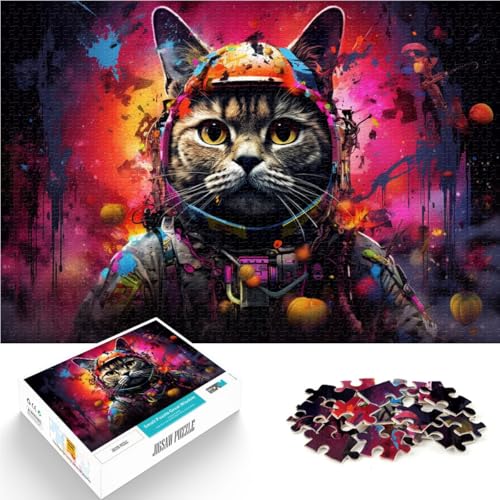 1000-teiliges Puzzle für Erwachsene psychedelische Katze Spielzeug Denkspiel 26 x 38 cm tolles Geschenk für die ganze Familie für Teenager ab 14 Jahren 1000-teiliges Puzzle für Erwachsene psychedelische Katze Spielzeug Denkspiel 26 x 38 cm tolles Geschenk für die ganze Familie für Teenager ab 14 Jahren von DLBHSG