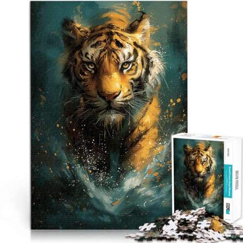 1000-teiliges Puzzle für Erwachsene süßer Kleiner gelber Tiger lustige Spiele 50 x 75 cm einzigartiger Geburtstag und Geschenke für Teenager ab 14 Jahren von DLBHSG