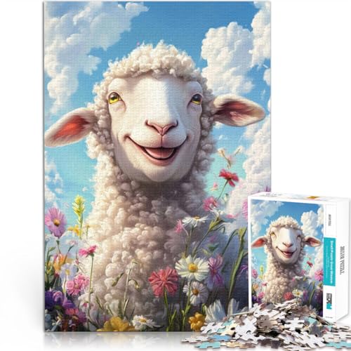 1000-teiliges Puzzle für Erwachsene süßes Schafbaby anspruchsvolles Spiel Geschenke 26 x 38 cm anspruchsvolles Spiel und Familienspiel für Teenager ab 14 Jahren von DLBHSG