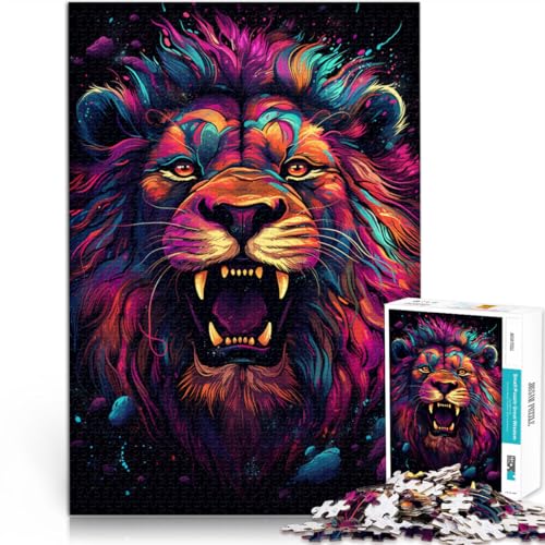 1000-teiliges Puzzle für Erwachsene wütender Löwe Puzzle für Lernspiele Herausforderungsspielzeug 50 x 75 cm anspruchsvolles Spiel und Familienspiel von DLBHSG