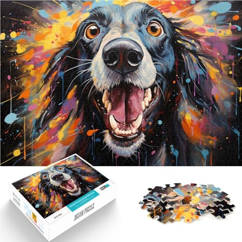 1000-teiliges Puzzle für Erwachsene. Bunte Zeichnung eines Hundes. Cartoon-Puzzle 50 x 75 cm. Fördert die Liebe zwischen Paaren für Kinder ab 14 Jahren. 1000-teiliges Puzzle für Erwachsene. Bunte Zeichnung eines Hundes. Cartoon-Puzzle 50 x 75 cm. Fördert die Liebe zwischen Paaren für Kinder ab 14 Jahren. von DLBHSG