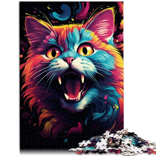 1000-teiliges Puzzle für Erwachsene. Bunte getigerte Katze. Quizspiel 26 x 38 cm ganze Familie für 14-Jährige. 1000-teiliges Puzzle für Erwachsene. Bunte getigerte Katze. Quizspiel 26 x 38 cm ganze Familie für 14-Jährige. von DLBHSG