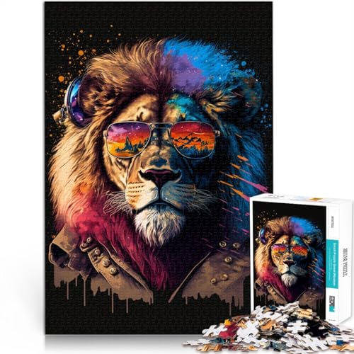 1000-teiliges Puzzle für Erwachsene. Der Löwe mit der Krone Spielspielzeug 50 x 75 cm ganze Familie von DLBHSG