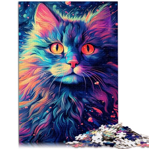 1000-teiliges Puzzle für Erwachsene. Katzen-Weltraummalerei Lernpuzzle 50 x 75 cm ganze Familie von DLBHSG