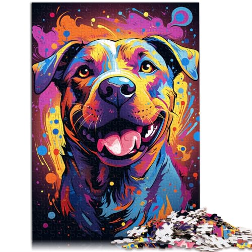 1000-teiliges Puzzle für Erwachsene mit einem schönen Pitbull-Hund Lernspiele für Zuhause DIY-Spielzeug 50 x 75 cm Lernspiel für Geburtstag Weihnachten von DLBHSG