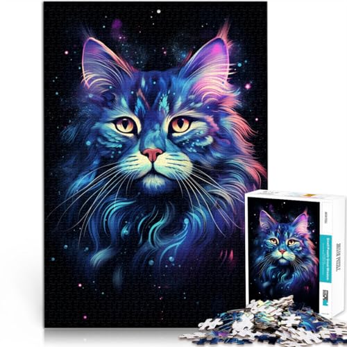 Puzzle 1000 Teile für Erwachsene „Cosmic Cat“ 50x75cm ganze Familie für Teenager ab 14 Jahren von DLBHSG