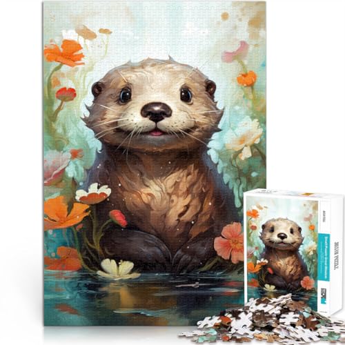 Puzzle 1000 Teile für Erwachsene Babyotter Stressabbau-Spielzeug 50 x 75 cm Spaß bei Aktivitäten zu Hause Geburtstagsgeschenk Reisegeschenk von DLBHSG