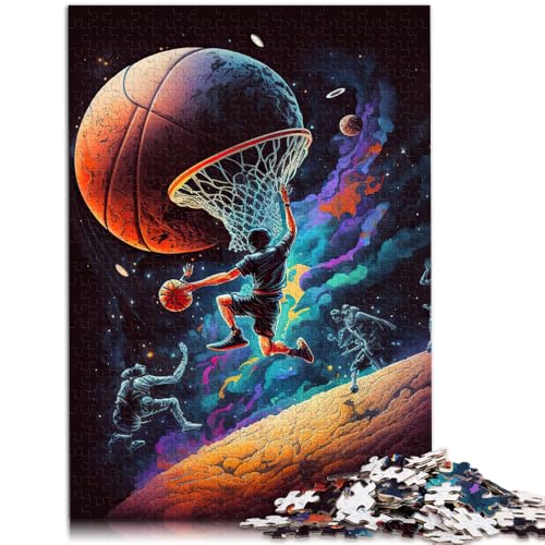 Puzzle 1000 Teile für Erwachsene Basketball Sport Buntes Lernspiel Herausforderungsspielzeug 50x75cm Stressabbau Staycation Zeit totschlagen von DLBHSG