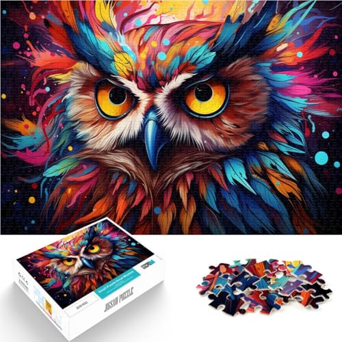 Puzzle 1000 Teile für Erwachsene Bizarre Bunte Eule Puzzle Lernspiele 26x38cm Fördert die Liebe zwischen Paaren für Teenager ab 14 Jahren von DLBHSG
