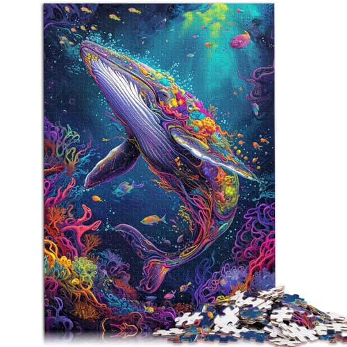 Puzzle 1000 Teile für Erwachsene Bizarrer bunter Wal Denkspiel 26x38cm Künstlersammlung Bildende Kunst für Teenager ab 14 Jahren von DLBHSG