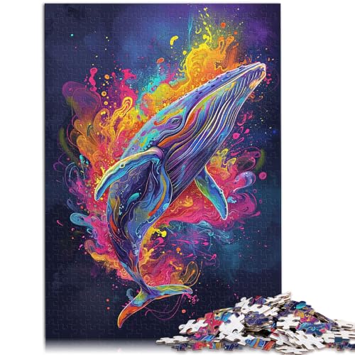 Puzzle 1000 Teile für Erwachsene Bizarres buntes Wal-Denkspiel 26x38cm Geschenke für Freunde und Familie ab 14 Jahren von DLBHSG