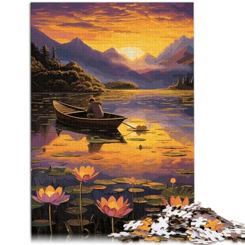 Puzzle 1000 Teile für Erwachsene Boot Sonnenuntergang für Puzzle 26x38cm ganze Familie für Teenager ab 14 Jahren Puzzle 1000 Teile für Erwachsene Boot Sonnenuntergang für Puzzle 26x38cm ganze Familie für Teenager ab 14 Jahren von DLBHSG