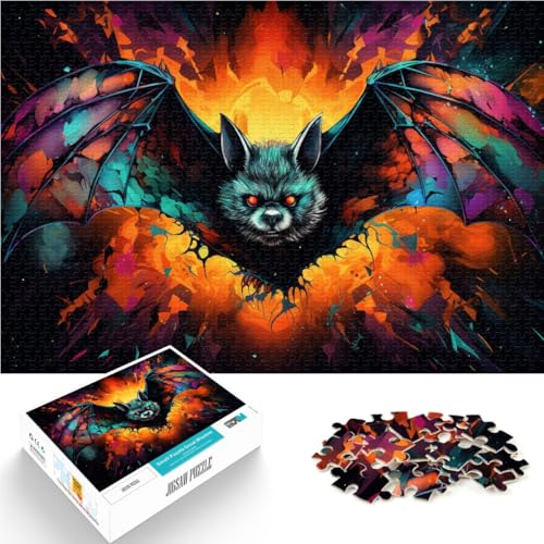 Puzzle 1000 Teile für Erwachsene Bunte Fledermäuse Denkspiel 50x75cm ganze Familie für Teenager ab 14 Jahren von DLBHSG