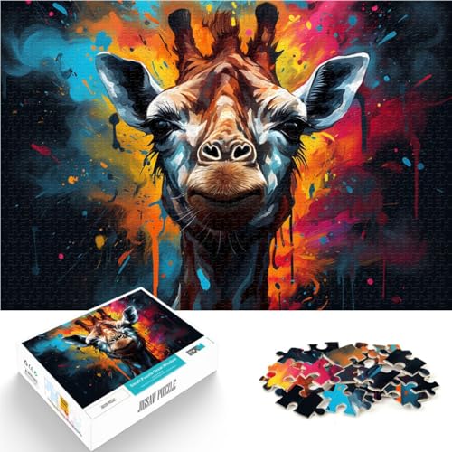 Puzzle 1000 Teile für Erwachsene Bunte Katze entspannendes intellektuelles Lernspielzeug 50 x 75 cm fördert die Liebe zwischen Paaren von DLBHSG