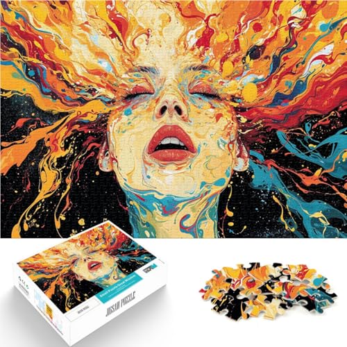Puzzle 1000 Teile für Erwachsene Bunte Kunstfrau Puzzle Lernspiele 26x38cm Lernspiel für Geburtstag Weihnachten von DLBHSG